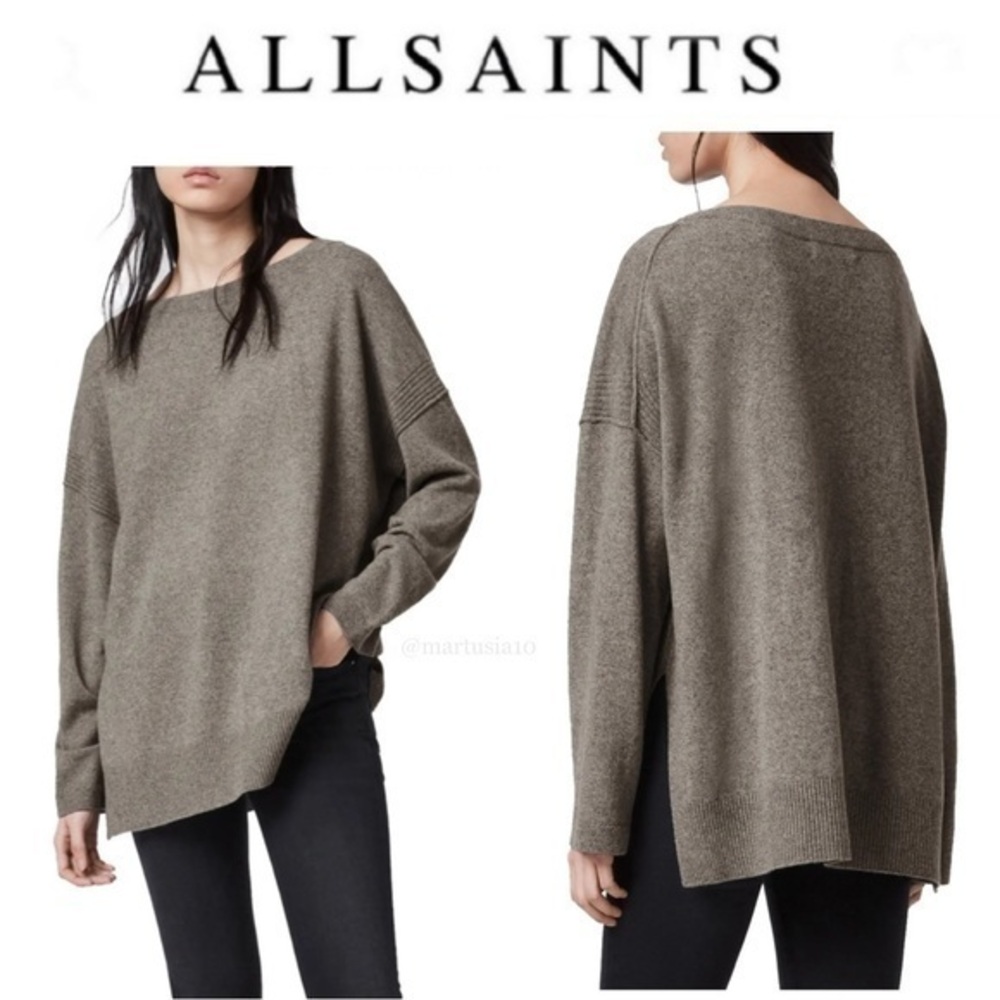 ALLSAINTS Tara Cashmere & Wool Sweater in Military Green sz S 338$ NWT